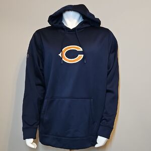 Under Armour Navy Hoodie with Orange Chicago Bears Logo NFl Coldgear